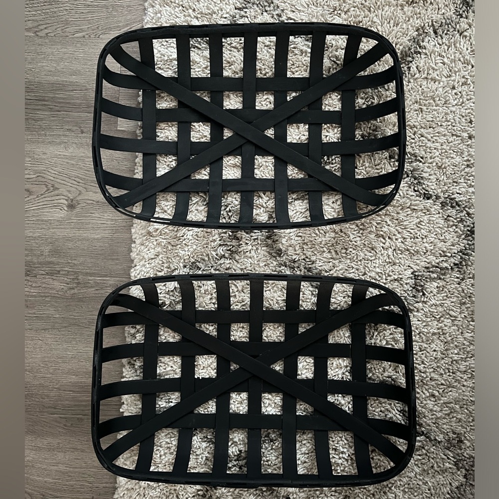 Black Woven Wall Basket Set